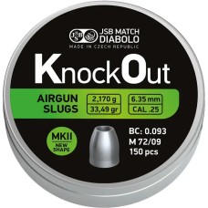 Пули пневм JSB KnockOut Slugs 6,35 мм 2,170 гр, 150 шт/уп