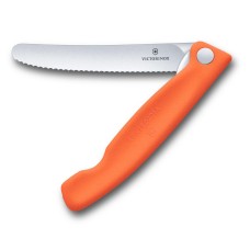 Ніж кухонний складний Victorinox SwissClassic 11 см, серрейтор, заокруглений, помаранчевий
