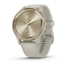Смарт-годинник Garmin vivomove Trend з кремово-золотистим сталевим безелем, корпусом та ремінцем кольору французький сірий