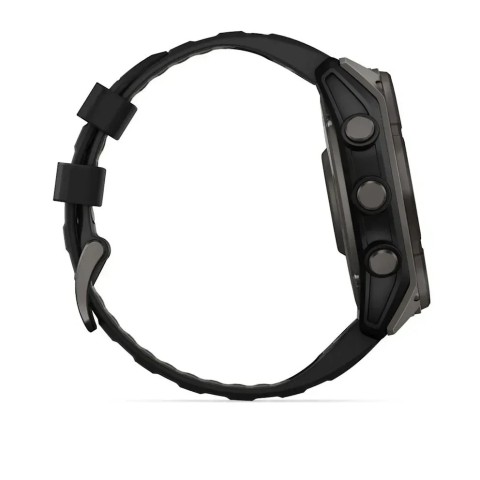 Смарт-годинник Garmin fenix 8 (51 мм) Sapphire Solar карбоново-сірий DLC титан чорний/гравійно-сірий