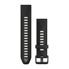 Ремінці для годинника Garmin QuickFit 20 силіконові чорні/гравійно-сірі