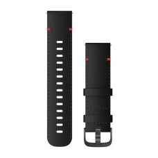 Швидкозмінні ремінці Garmin зі шкіри (22 мм) чорні з фурнітурою грифельного кольору