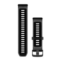 Швидкозмінні ремінці Garmin Forerunner Collection (22 мм) силіконові, напівпрозорі чорні/чорні з фурнітурою грифельного кольору