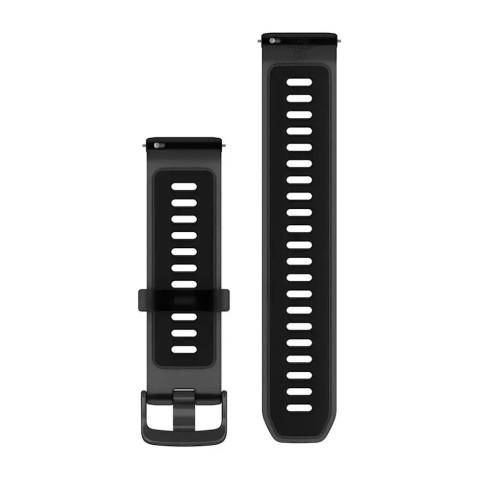 Швидкозмінні ремінці Garmin Forerunner Collection (22 мм) силіконові, напівпрозорі чорні/чорні з фурнітурою грифельного кольору