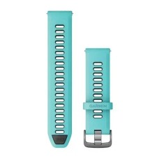 Швидкозмінні ремінці Garmin Forerunner 265 Collection (22 мм) силіконові, бірюзові/чорні із фурнітурою грифельного кольору