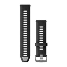 Швидкозмінні ремінці Garmin Forerunner 265 Collection (22 мм) силіконові, чорні/сірі із фурнітурою грифельного кольору